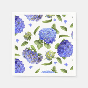 Serviette Jetable Hortensias bleus