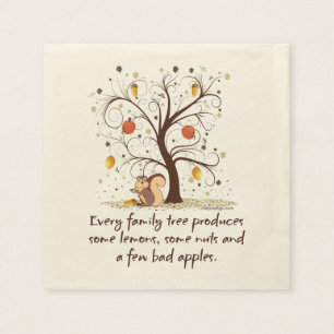 Serviette Jetable Humour d'arbre généalogique