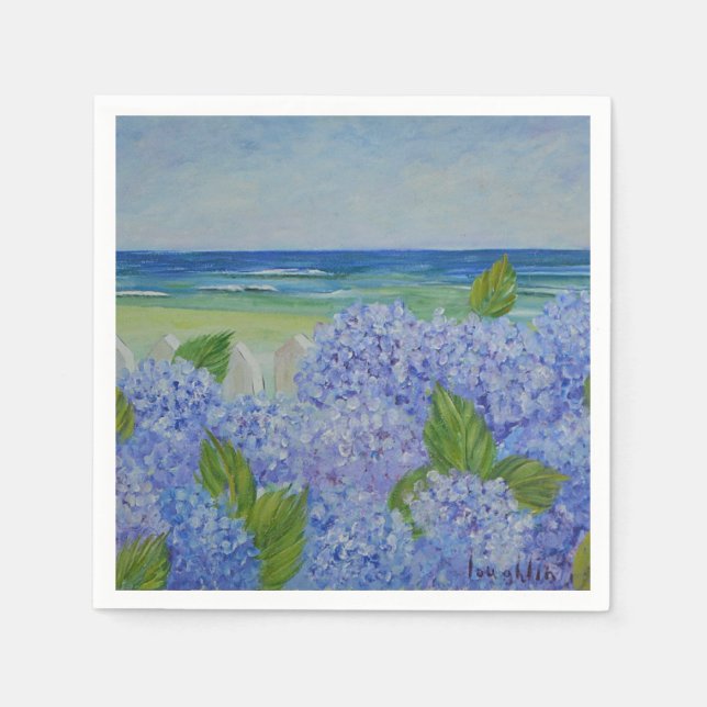 Serviette Jetable Hydranées En Bord De Mer Napkin (Devant)