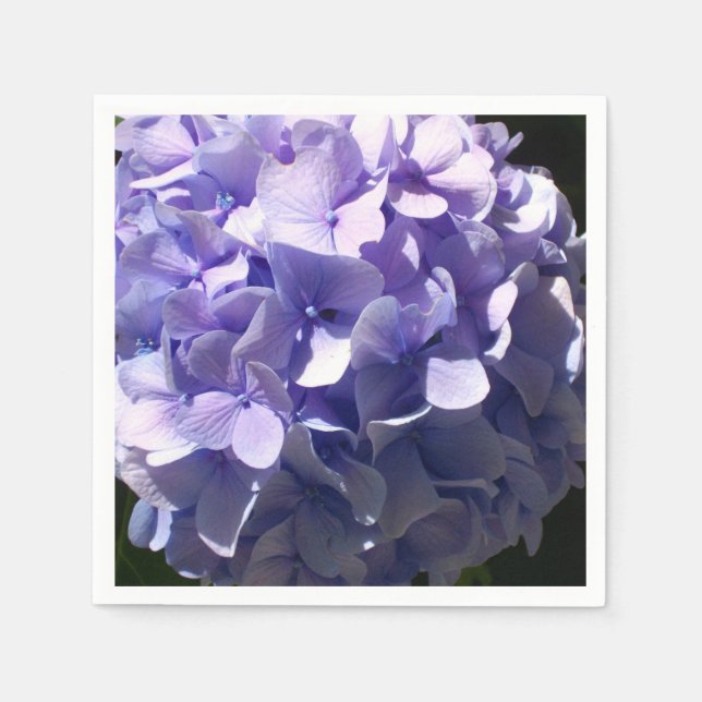 Serviette Jetable Hydrangée violette fleurs pourpres (Devant)