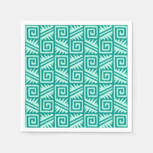 Serviette Jetable Ikat Aztec Motif - Turquoise et Aqua