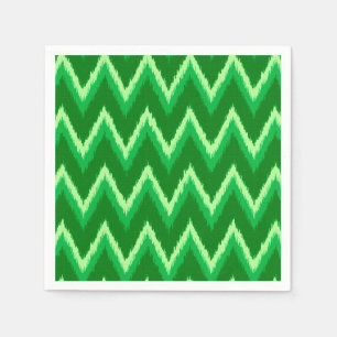 Serviette Jetable Ikat Chevron Stripes - Pin et Lime Green