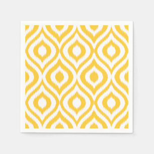 Serviette Jetable Ikat jaune classique géométrique Impression ethniq
