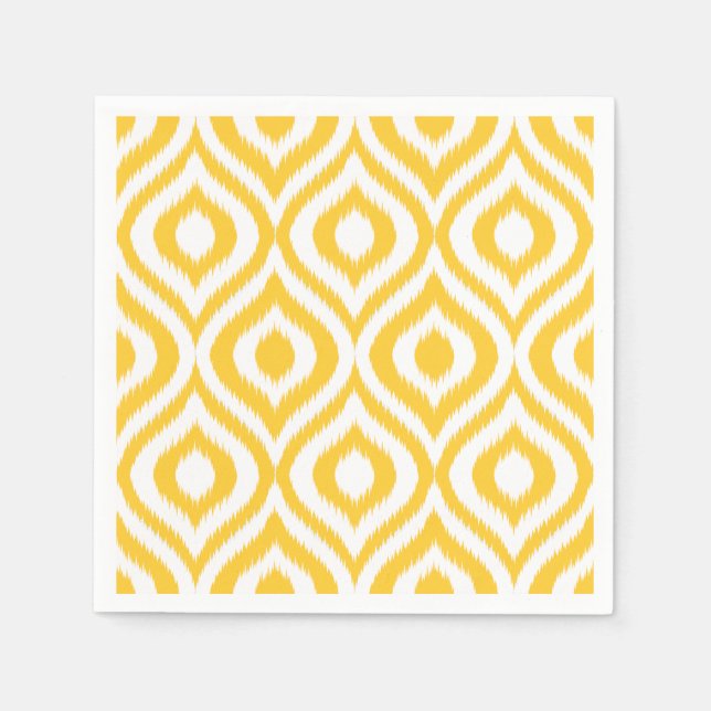 Serviette Jetable Ikat jaune classique géométrique Impression ethniq (Devant)