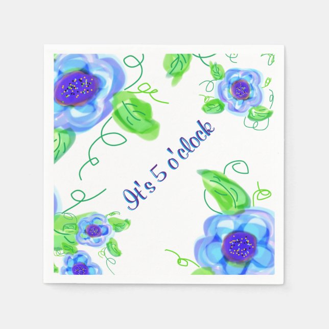 Serviette Jetable Il est 5 heures (Devant)