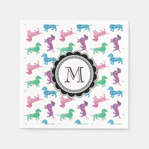 Serviette Jetable Il pleut des Dachshunds