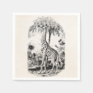 Serviette Jetable Illustration animale personnalisée par girafe