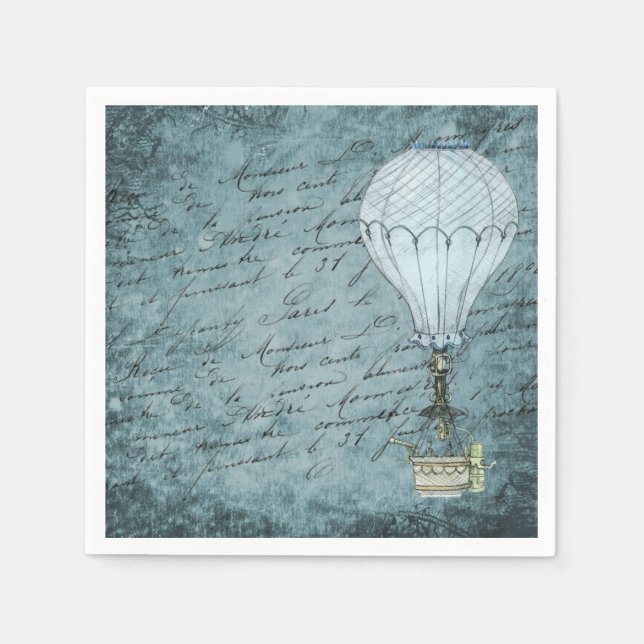 Serviette Jetable Illustration du ballon à air chaud (Devant)