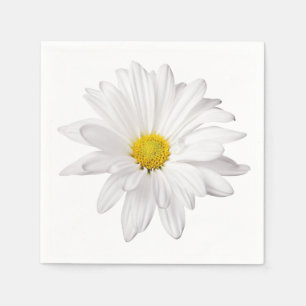 Serviette Jetable Illustration florale de la marguerite blanche