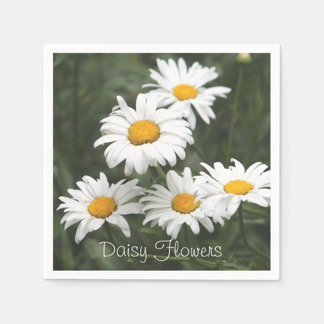 Serviette Jetable Impression Fleur marguerite (Devant)