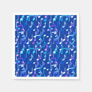 Serviette Jetable Impression musicale - indigo blue, multi