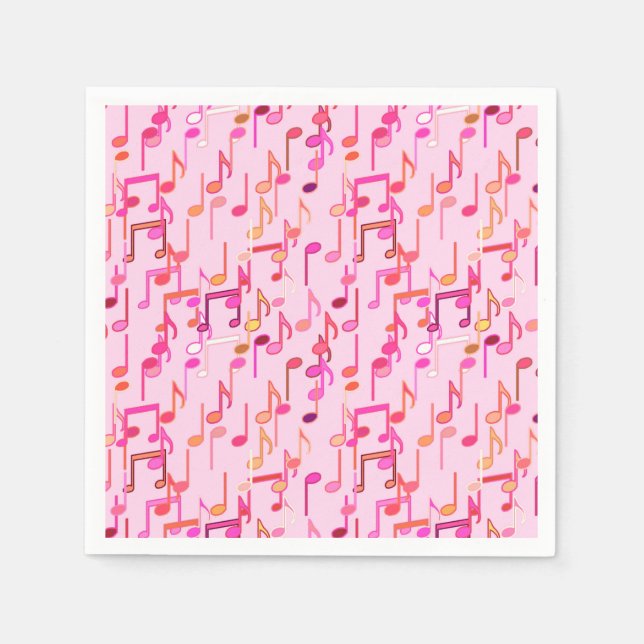 Serviette Jetable Impression musicale - rose, multi (Devant)