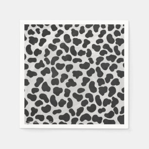 Serviette Jetable Impression noire et blanche dalmate