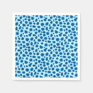 Serviette Jetable Imprimé léopard - Cobalt foncé et bleu ciel