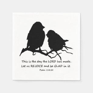 Serviette Jetable Inspirational Bible Verse Psaume 118:24 Oiseaux