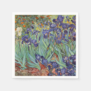 Serviette Jetable Iris de Van Gogh Peinture Impressionniste