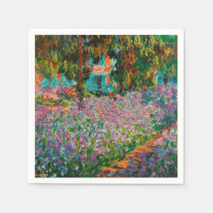 Serviette Jetable Iris Jardin Monet Giverny fleurs