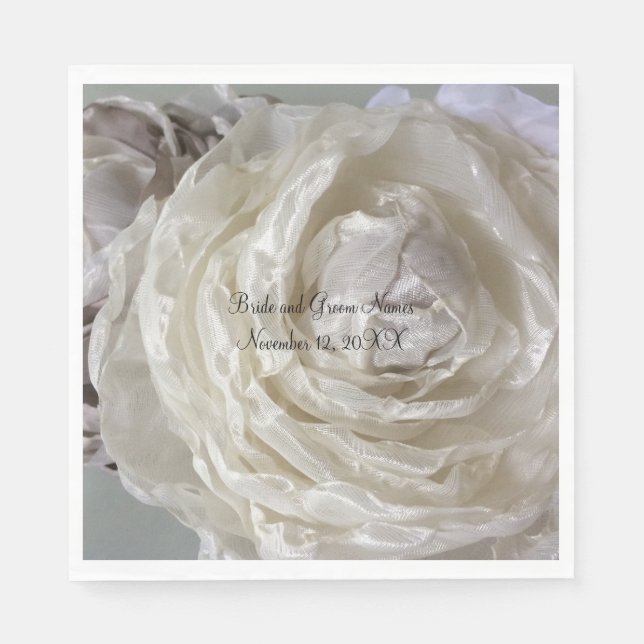 Serviette Jetable Ivory Peony Mariage (Devant)