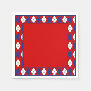 Serviette Jetable Jacquard rouge, blanc, bleu 1 PAPIER NAPKINS R