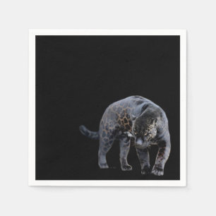 Serviette Jetable Jaguar Diablo en papier noir serviettes de cocktai