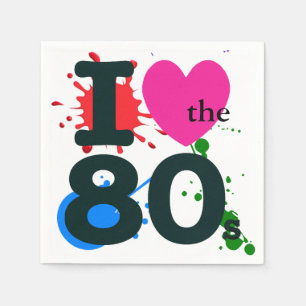 Serviette Jetable J'aime le cocktail des années 80 Napkin