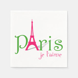 Serviette Jetable J'aime Paris