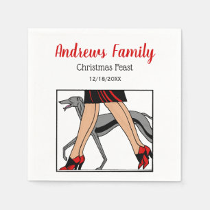 Serviette Jetable Jambes Art déco femmes Greyhound Whippet Chien R