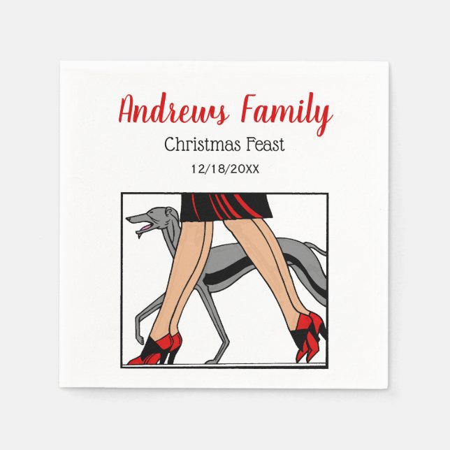 Serviette Jetable Jambes Art déco femmes Greyhound Whippet Chien R (Devant)