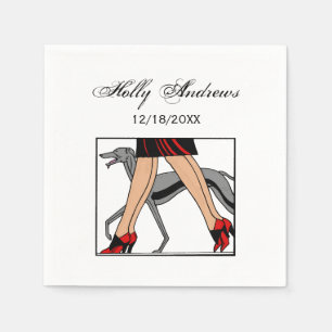 Serviette Jetable Jambes Art déco femmes Greyhound Whippet Chien R