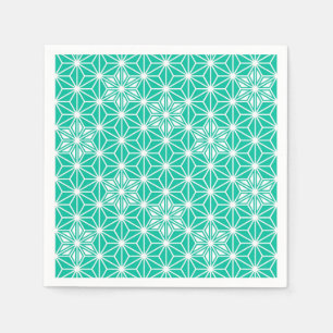Serviette Jetable Japonais Asanoha motif - bleu paon