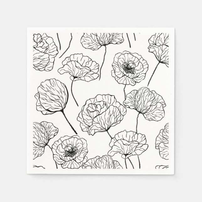 Serviette Jetable Jardin de coquelicots (Devant)