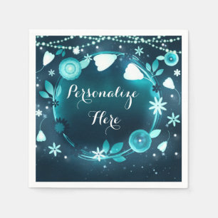 Serviette Jetable Jardin de Nuit de Réception de Mariage Fleurs Bril