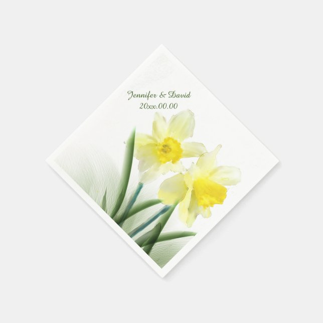 Serviette Jetable Jaune Daffodiques de printemps sur mesure serviett (Coin)