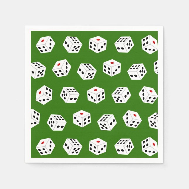 Serviette Jetable Jeu amusant Dice Casino motif de fête serviettes (Devant)
