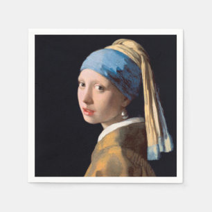 Serviette Jetable JOHANNES VERMEER - Fille avec une boucle d'oreille