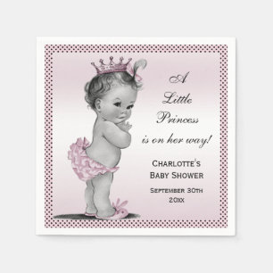 Serviette Jetable Joli Baby shower Princesse Vintage