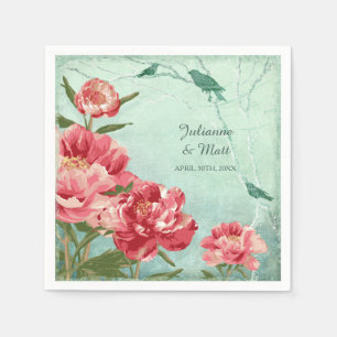Serviette Jetable Joli Décor Fleur Peony Couples Décor Douche