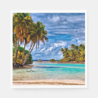 Serviette Jetable Joli été Hawaiian Beach Aquarelle