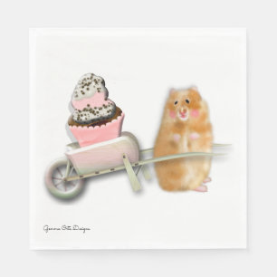Serviette Jetable Joli hamster avec mouchoir en papier gâteaux.