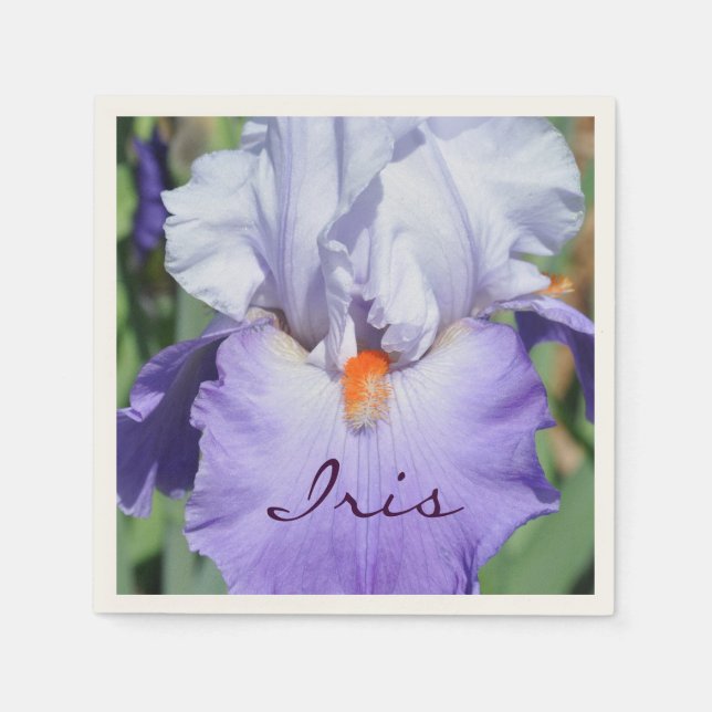 Serviette Jetable Joli Iris violet (Devant)