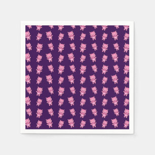Serviette Jetable Joli motif de porc pourpre