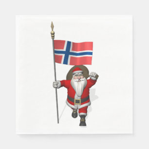 Serviette Jetable Jolly Nisse visite la Norvège