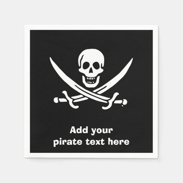 Serviette Jetable Jolly roger drapeau de pirate (Devant)