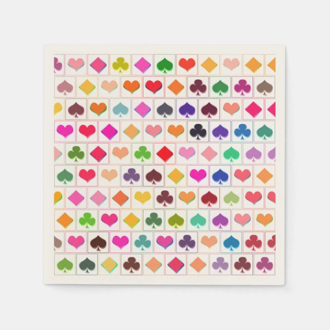 Serviette Jetable Jouer des combinaisons de cartes (Devant)