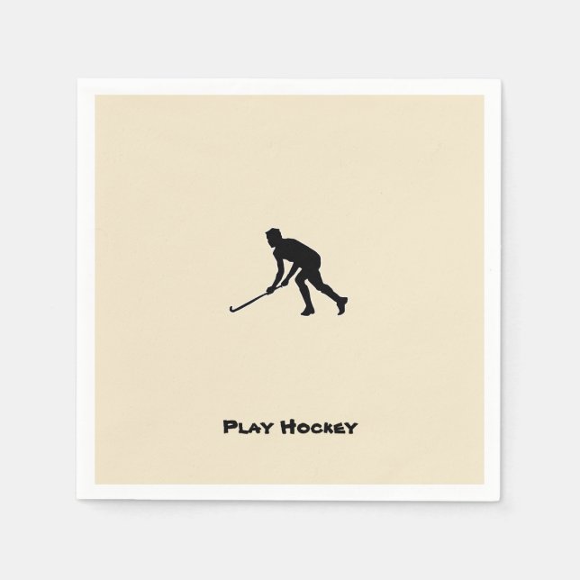 Serviette Jetable Joueur de hockey sur glace (Devant)