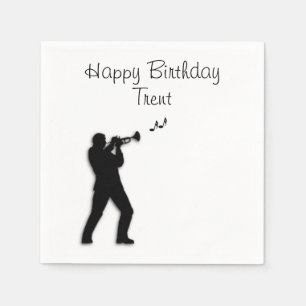 Serviette Jetable Joueur de trompette Anniversaire personnalisé