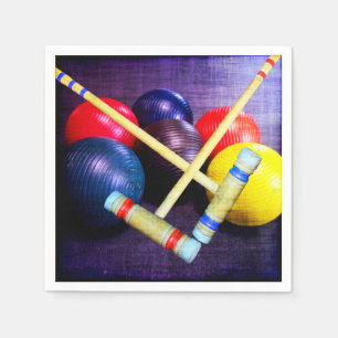 Serviette Jetable Jouons le style de grunge de croquet