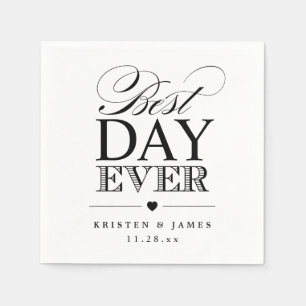 Serviette Jetable Jour meilleur de la typographie Script Classy Mari
