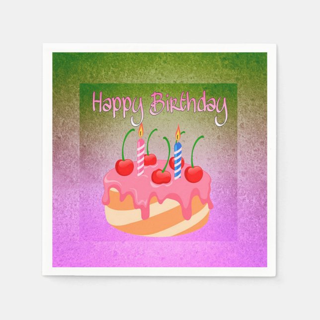 Serviette Jetable Joyeux Anniversaire (Devant)