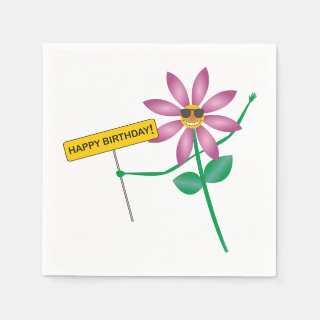 Serviette Jetable Joyeux Anniversaire (Devant)